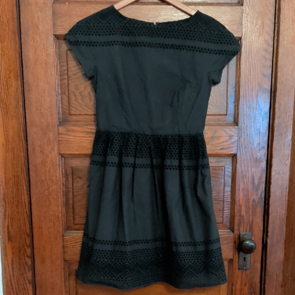Madewell Black Eyelet Detail Dress